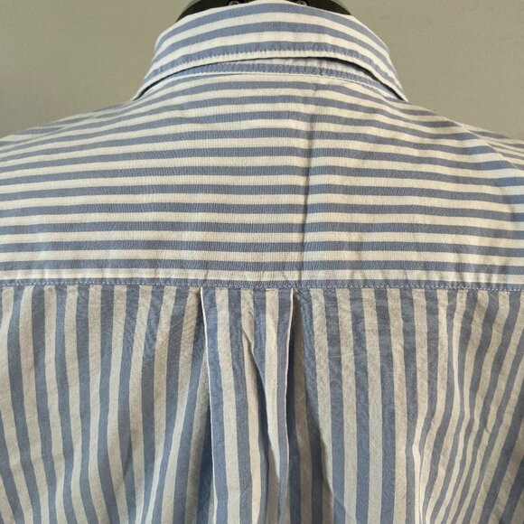 GAP Sz S Cotton Button Down Shirt Blue White Stripe - Picture 5 of 9